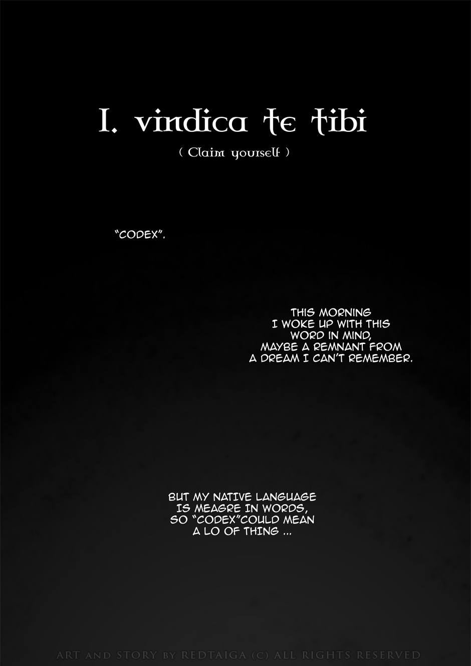 I. Vindica te tibi - page 1